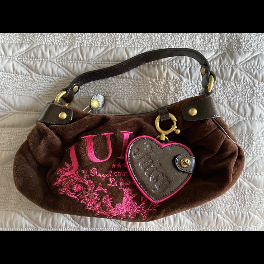 Juicy brown and pink velvet bag!
